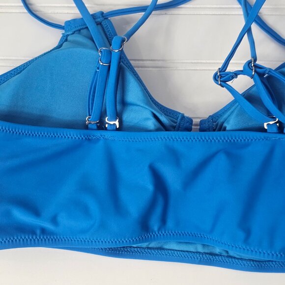 BMJL Women's Blue High Waisted U Cut Out Top Modest Bikini Set Size XL NWT - Picture 9 of 16